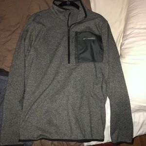 Columbia heather grey quarter zip sweater.